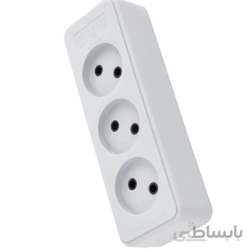 سه خانه بدون ارت بدون کلید و کابل 5 متری پارت الکتریک سری شهاب (کد: 363) ا PART ELECTRIC Power protection