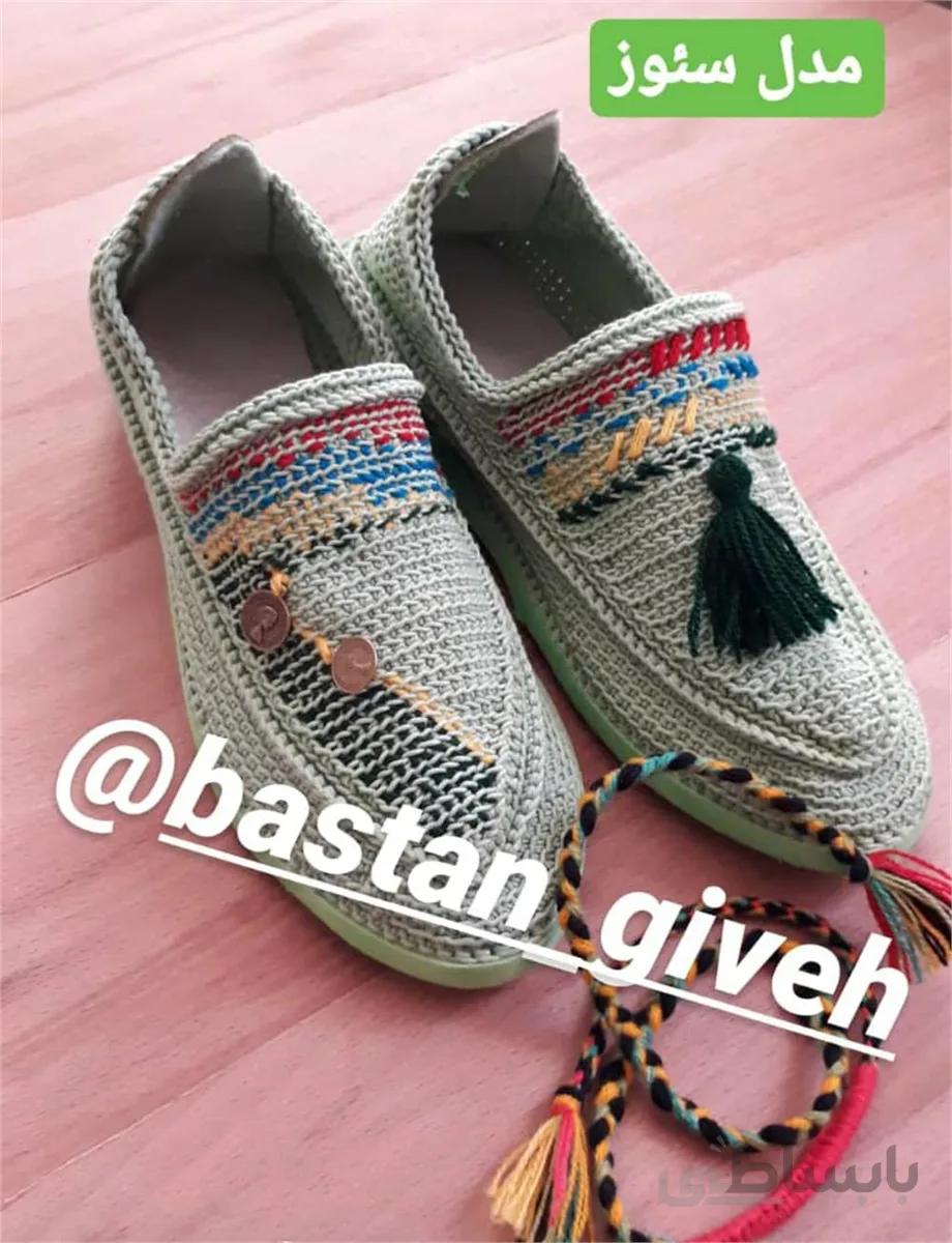 گیوه زیره ابری با تزیین سوزندوزی ا giveh with embroidery decoration کد 753233