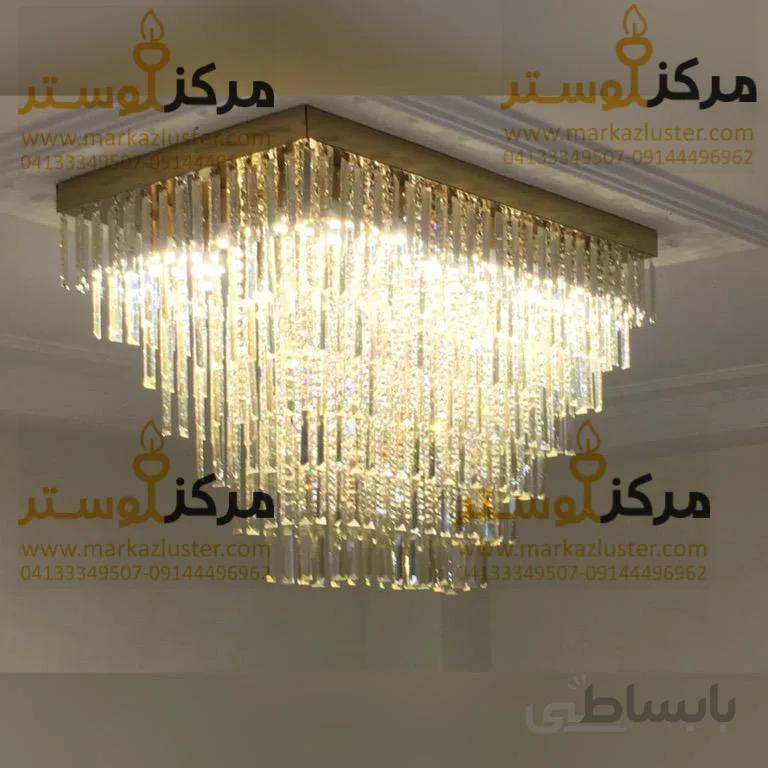 لوستر سقفی مستطیل سایز 70 در 90 مدل کارمانیا