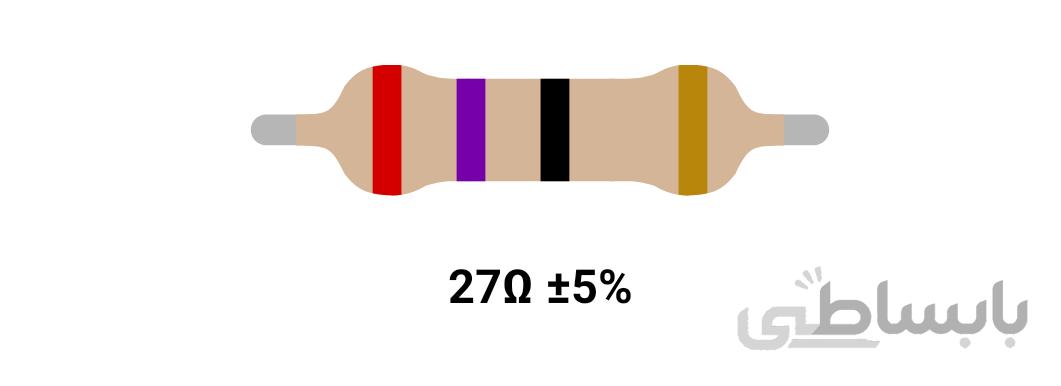 RESISTOR 2W 27R %5 – مقاومت ۲ وات ۲۷ اهم ۵% کربنی