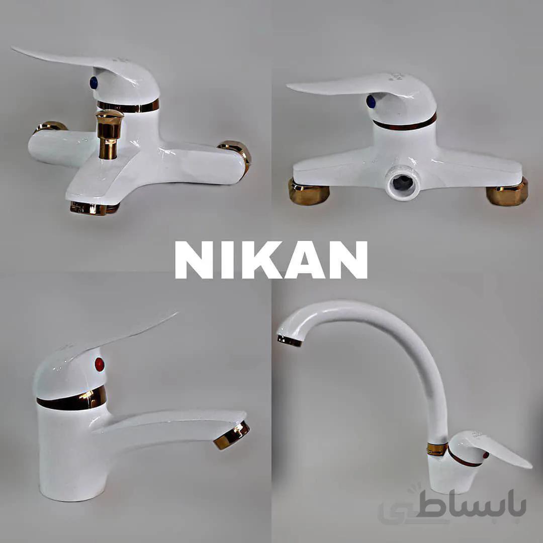 ست شیرآلات نیکان مدل سفید طلایی ا Nikan White Golden Set Faucet