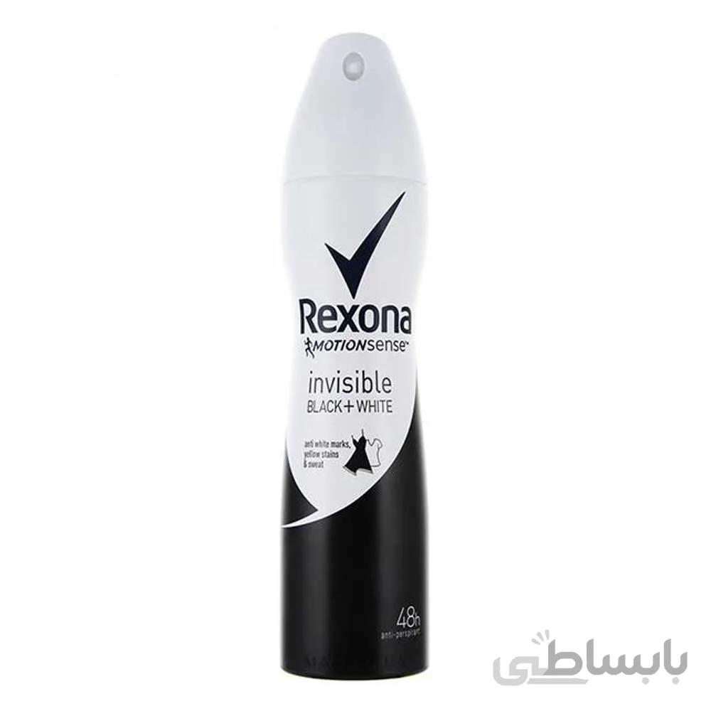 اسپری ضد تعریق زنانه بلک اند وایت رکسونا ا Deo Woman Invisible Black White 48H 150 ml REXONA