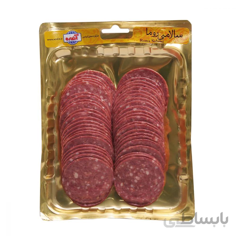 کالباس سالامی روما 90 درصد گوشت آندره 300 گرمی بسته 10 عددی ا Roma Salami