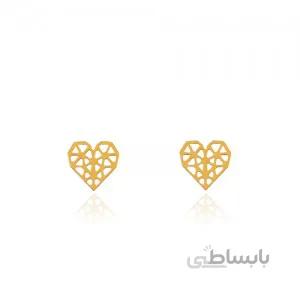 گوشواره طلا زنانه طرح قلب هندسی کد LE671