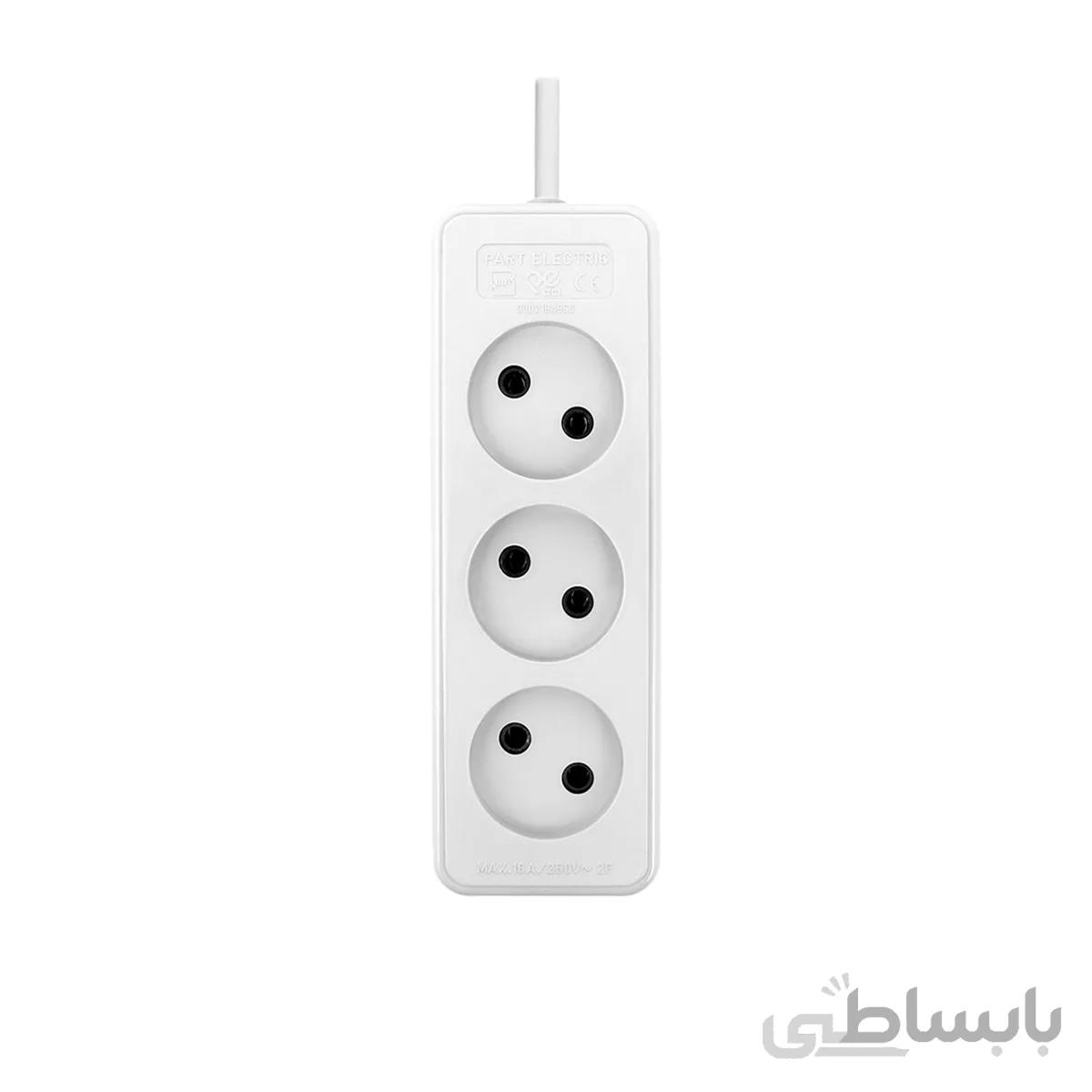 چند راهی برق بدون ارت 3 خانه 1.8 متری پارت الکتریک مدل Shahab