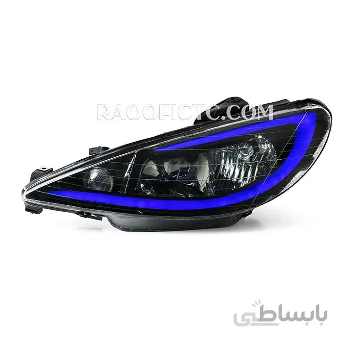 چراغ جلو پژو ۲۰۶ طرح چشمی آبی