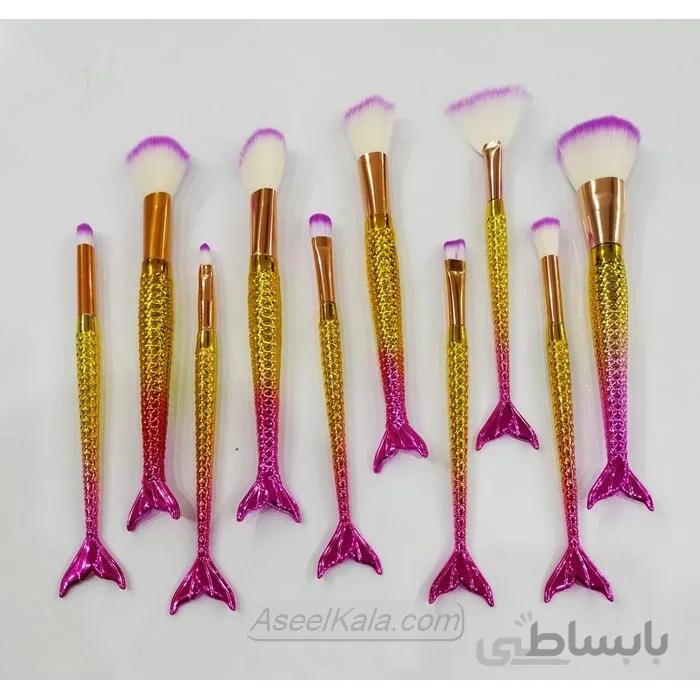 ست براش آرایشی طرح ماهی پولکی FISH (10 تیکه )