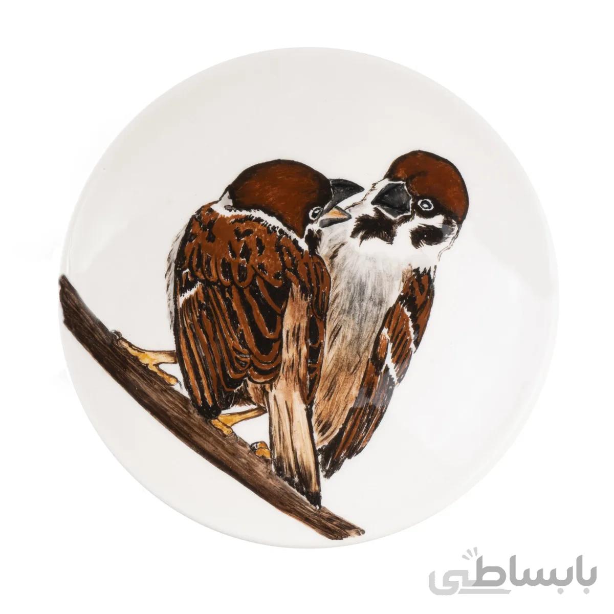 بشقاب سرامیک قطر 20 سانت دو پرنده طرح 21