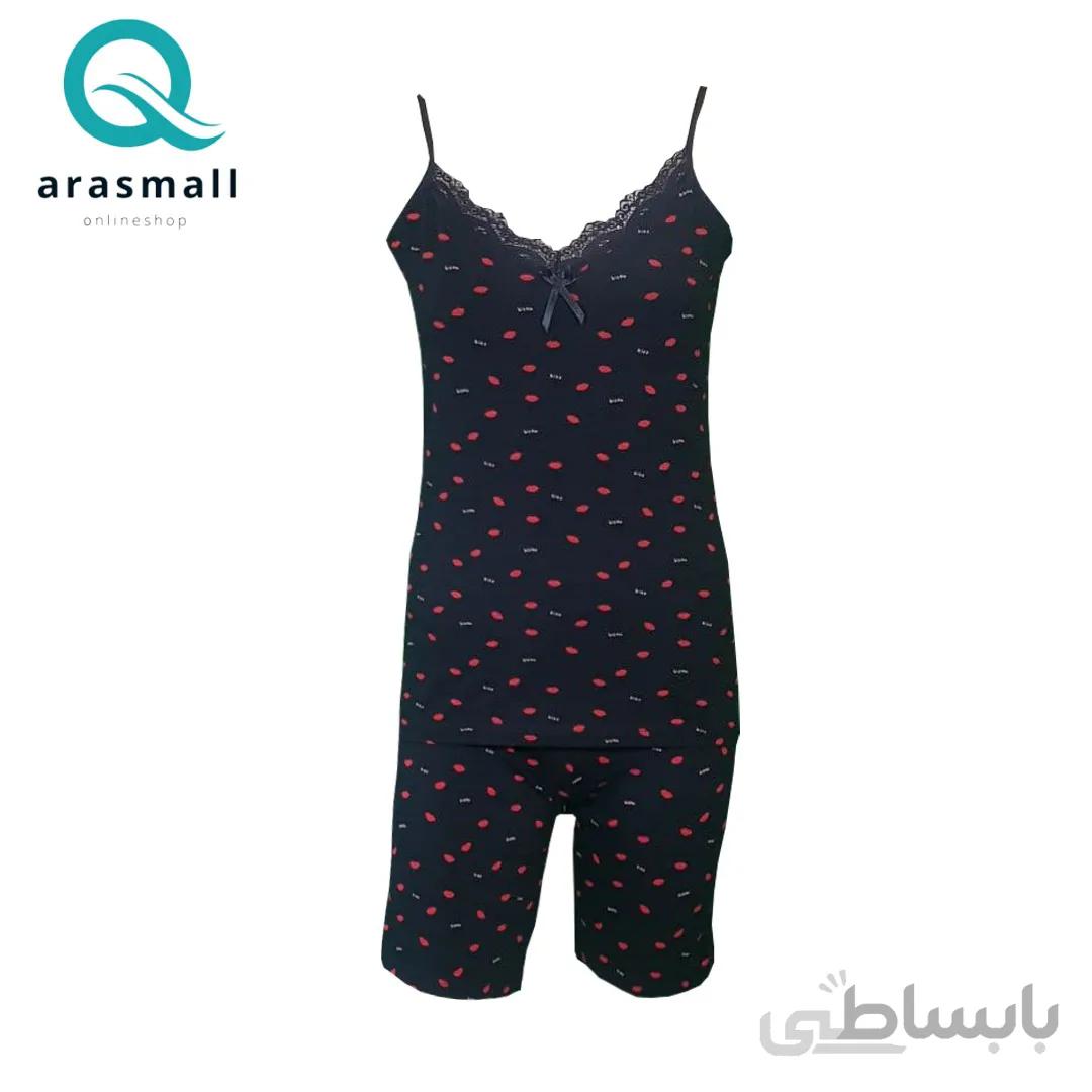 ست تاپ و شلوارک زنانه میسپل طرح لب کد 133