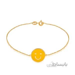 دستبند طلا کودک طرح لبخند کد KB381