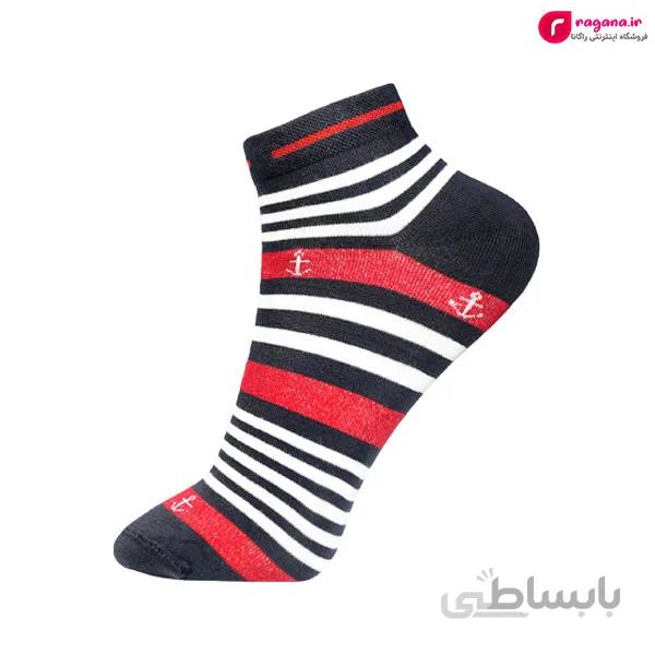 جوراب مردانه مچی طرح لنگر کد R215339