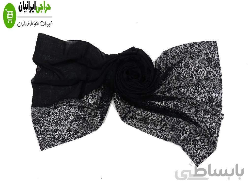 شال مشکی نخی گیپور کد 132