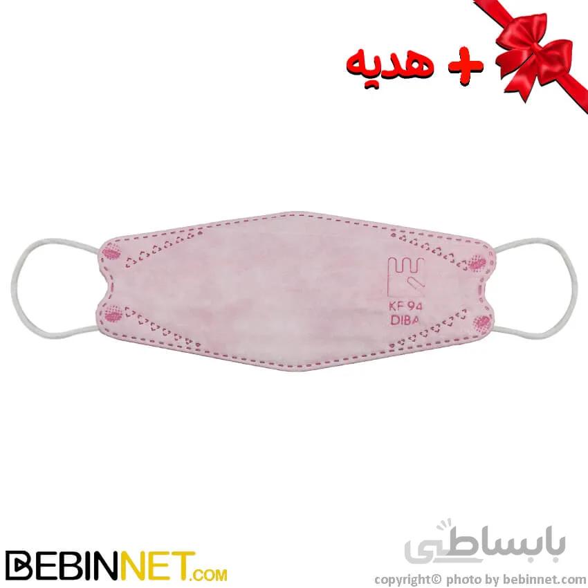 ماسک سه بعدی 4 لایه KF94 بسته 25 عددی صورتی