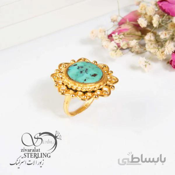 انگشتر نقره زنانه فیروزه اصل ساخت ایتالیا