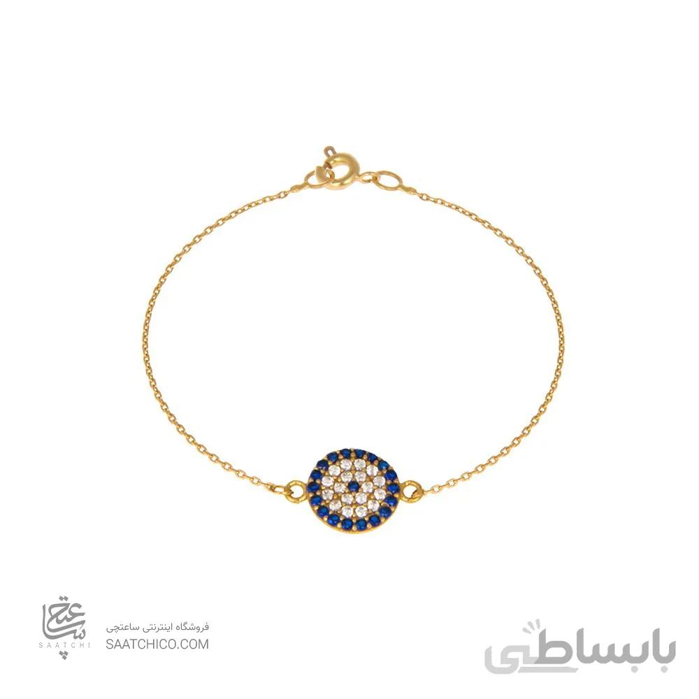 دستبند طلا زنانه طرح چشم نظر کد CB328
