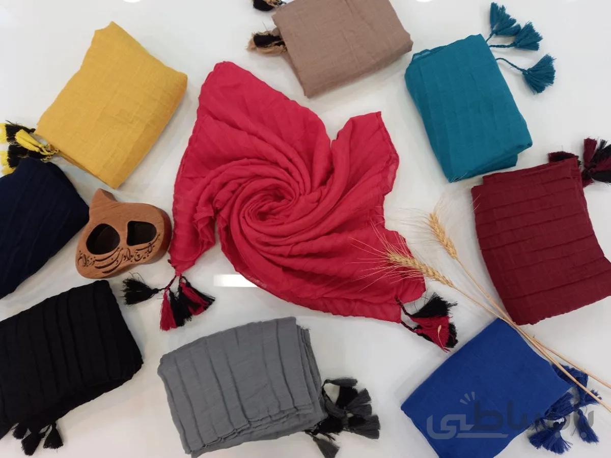 شال پلیسه هنرمندی خاکی