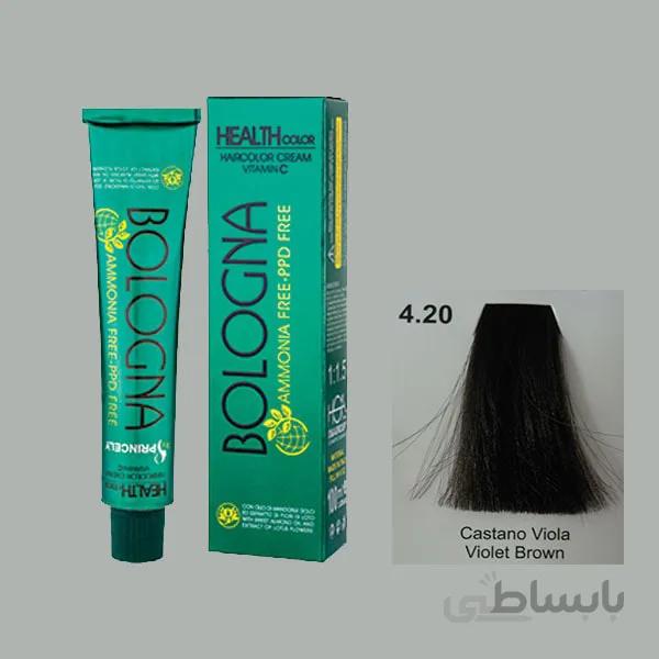رنگ مو بلونیا قهوه ای بادمجانی شماره 4.20