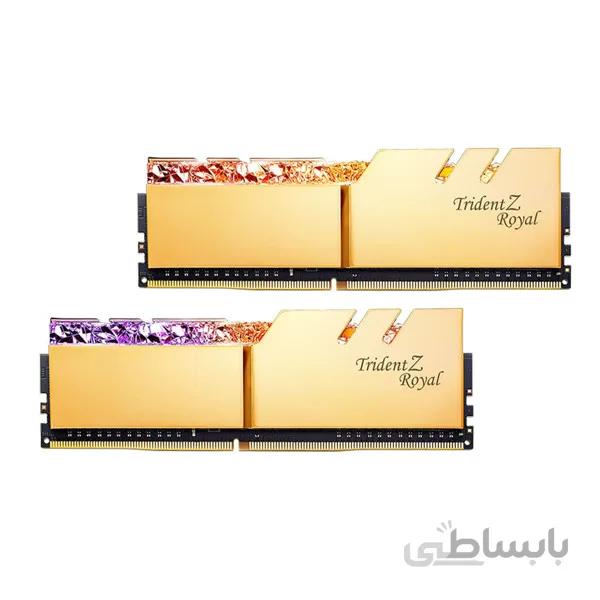 رم دسکتاپ جی اسکیل DDR4 دو کاناله 3600 مگاهرتز CL16 مدل Trident Z Royal Gold ظرفیت 64 گیگابایت ا G.SKILL Trident Z Royal Gold DDR4 3600MHz CL16 Dual Channel Desktop RAM - 64GB