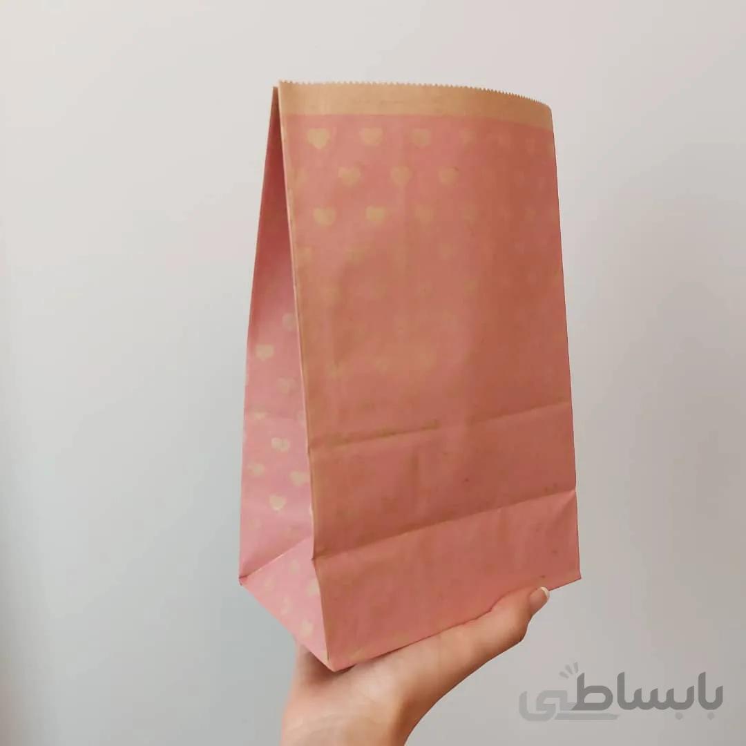 پاکت هدیه صورتی قلبی متوسط
