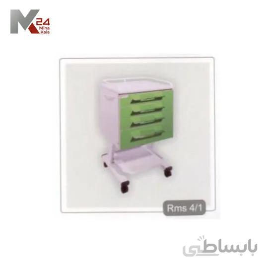 روتور 4 کشو MDF + حفاظ فلزی + سینی پایه + دستگیره استیل RMS4/1