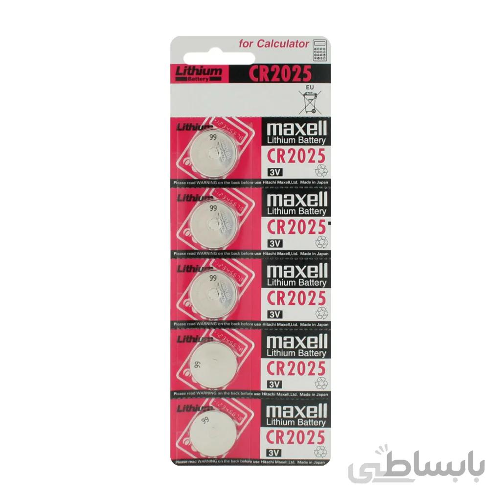 باتری سکه ای مکسل مدل CR2025 بسته 5 عددی ا Maxell CR2025 minicell Pack Of 5