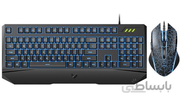 کیبورد و ماوس گیمینگ باسیم رپو مدل V120s ا Rapoo V120S Backlit Gaming Keyboard and Optical Mouse Combo