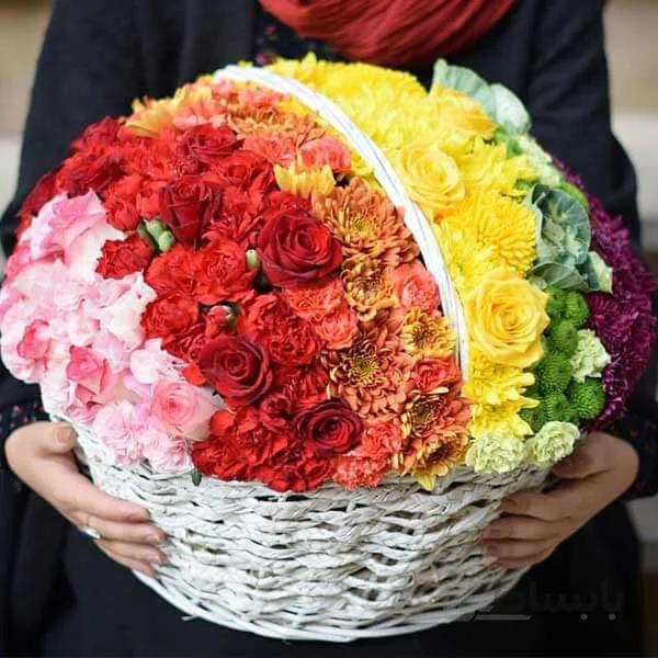 سبد گل هفت رنگ
