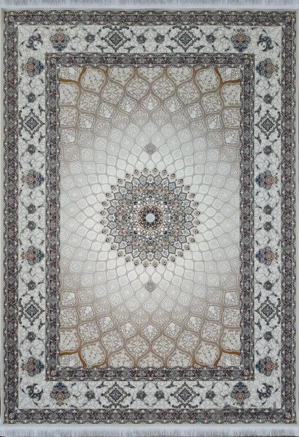 فرش طرح گنبدی رنگ کرم