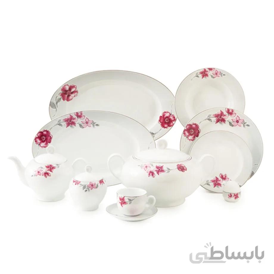 سرویس چینی 102 پارچه چینی زرین سری ایتالیا اف مدل کردوبا