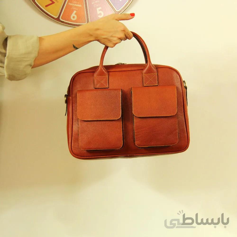 کیف چرم اداری زنانه (سایز متوسط) ا Women's office leather bag (medium size)