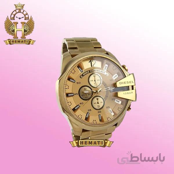 ساعت مردانه دیزل شاخدار مدل DIESEL DZ4460 طلایی (صفحه طلایی پررنگ)