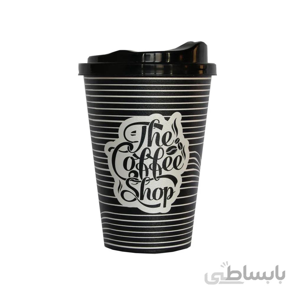 لیوان کافی درب دار پلاستیکی کد 24K-10