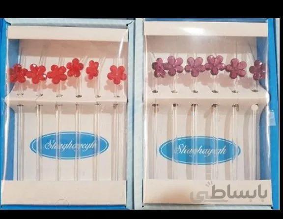 نی شربت شیشه ای 6 عددی شقایق