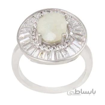 انگشتر نقره زنانه بازرگانی میلادی مدل سنگ زمرد کد awr_736