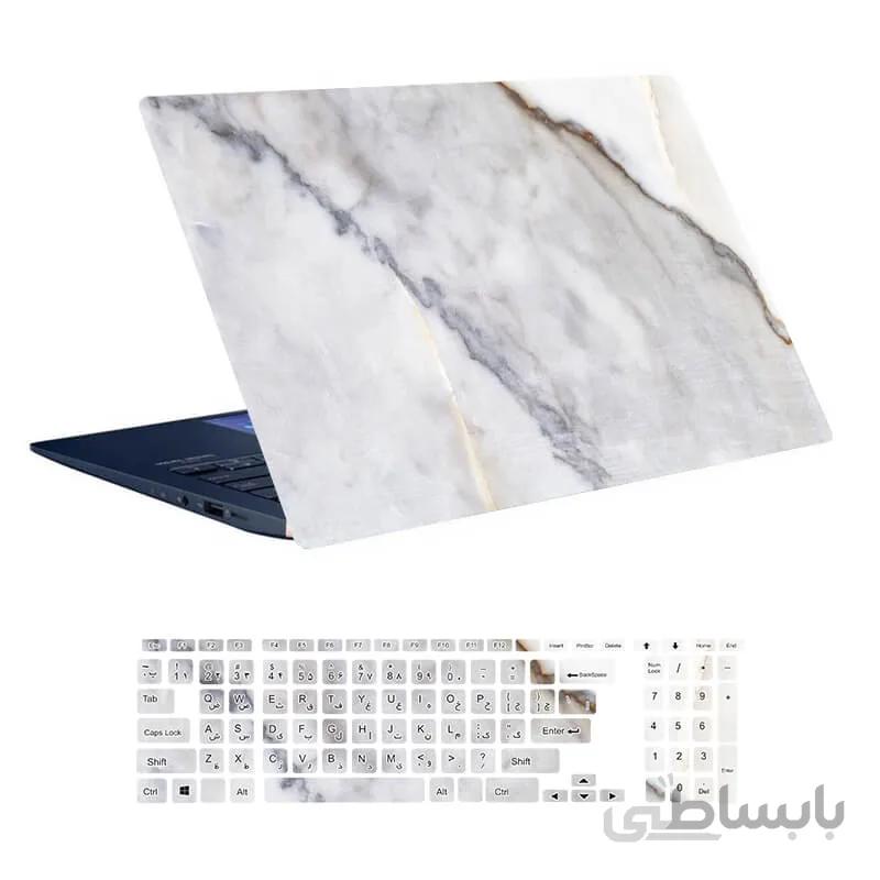 اسکین لپ تاپ طرح Marble کد۳۶ به همراه استیکر کیبورد