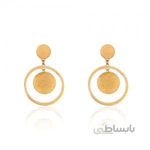 گوشواره طلا زنانه طرح دایره چکشی کد LE654