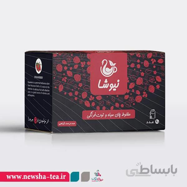 مخلوط چای سیاه و توت فرنگی نیوشا