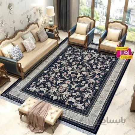 فرش ماشینی آرا مشهد طرح 25597 سورمه ای