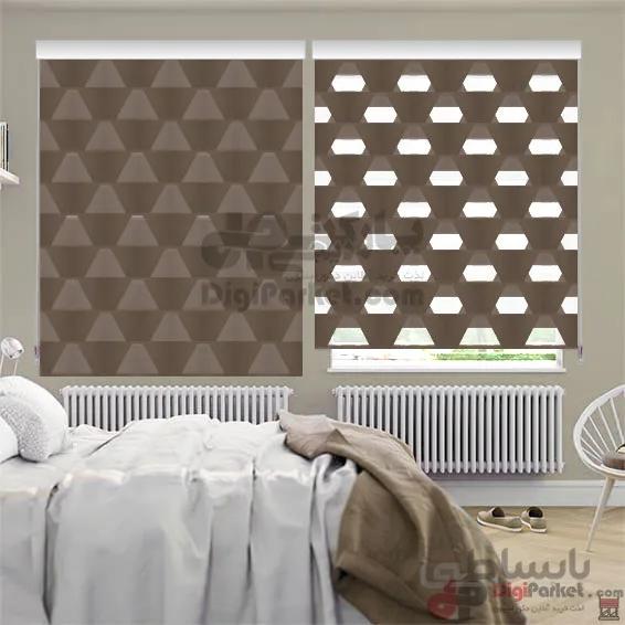 پرده زبرا سه بعدی ذوزنقه نسکافه ای