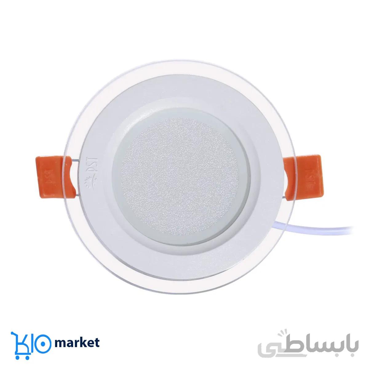 چراغ پنلی SMD توکار ۹ وات دایره ای پارس شعاع توس مدل گلاریس