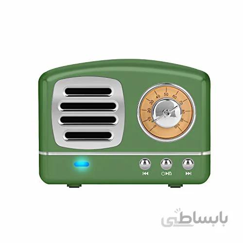 اسپیکر بی سیم بلوتوثی قابل حمل استریو Dosmix مدل HM11 / رنگ سبز ا Dosmix Wireless Stereo Retro Speakers, Portable Bluetooth Vintage Speakers with Powerful Sound, Hands-Free Calls, Alexa Support, TF Card, AUX for Kitchen Bedrooms Party Outdoor Android iOS Green