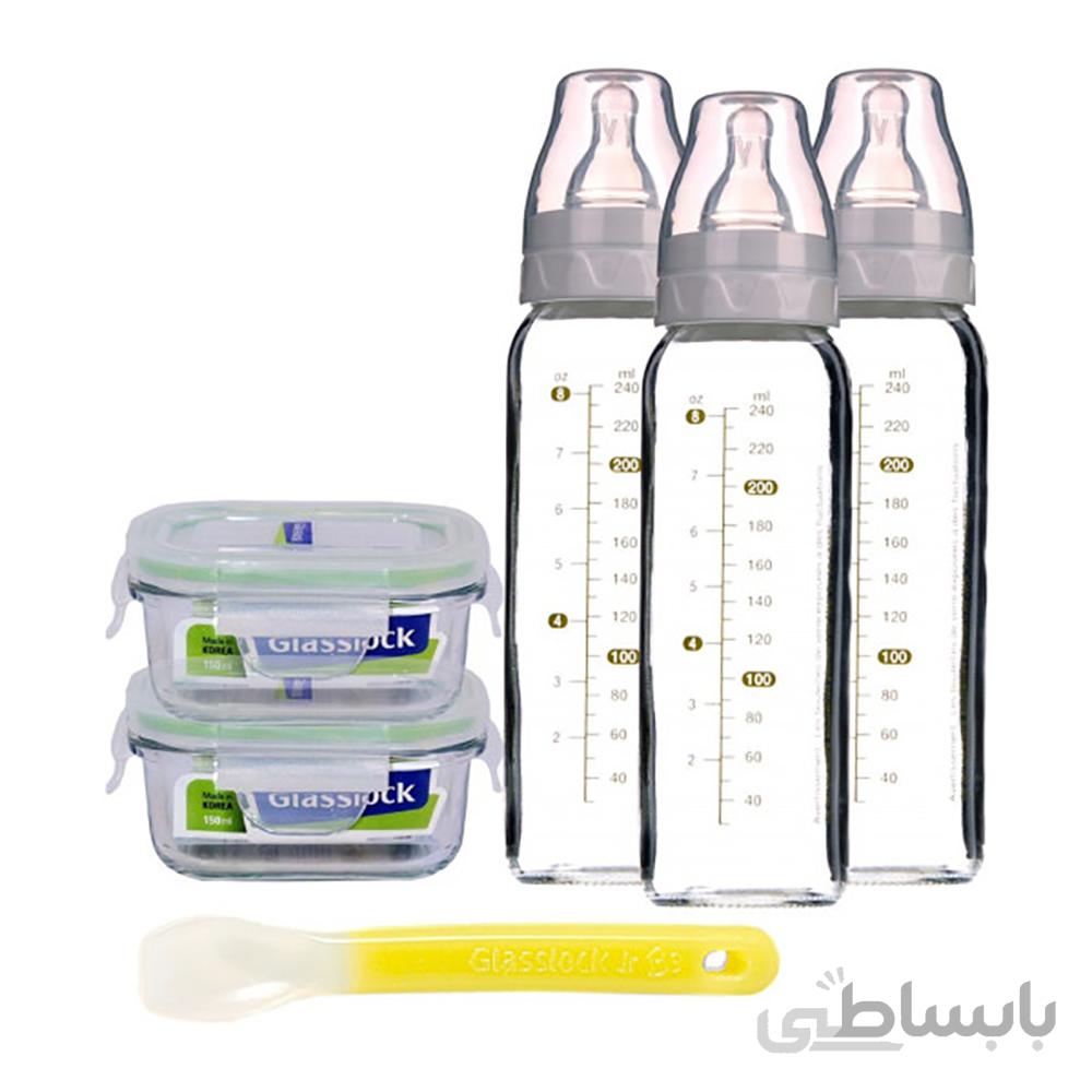 ست شیشه شیر و ظرف ذخیره گلس لاک Glasslock