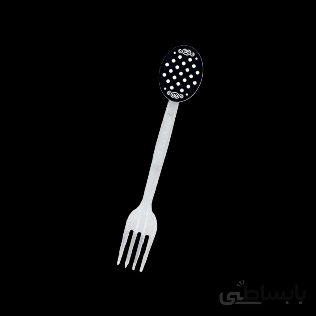 چنگال تم تولد مشکی خال سفید