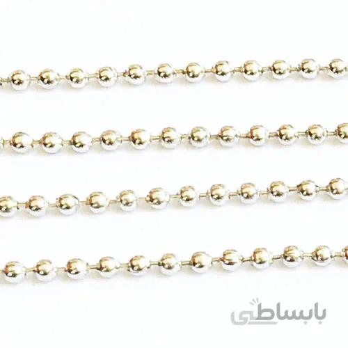 زنجیر نقره ای 60 سانت دارای قفل کد kks1005