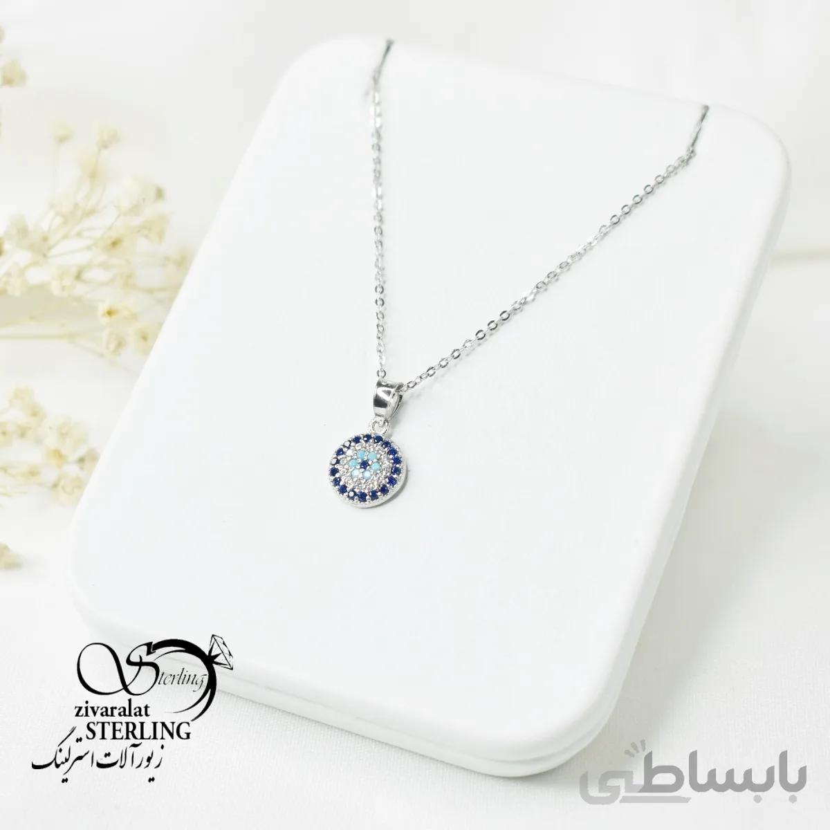 گردنبند نقره زنانه طرح چشم نظر
