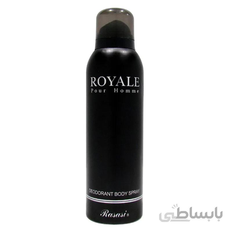 اسپری دئودورانت رویال رصاصی اصلی مشکی_سبز Rasasi Royale Pour Homme Deodorant Body