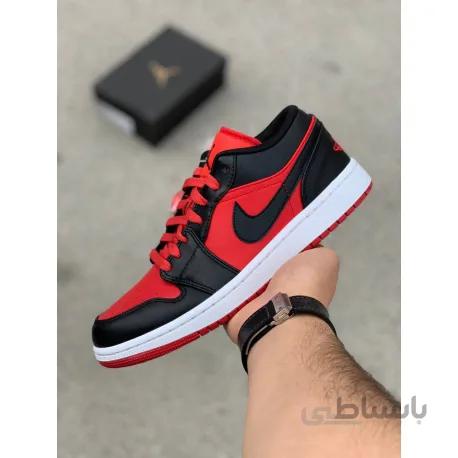 نایک ایرجردن وان مردانه قرمز/ مشکی air jordan1 low mens