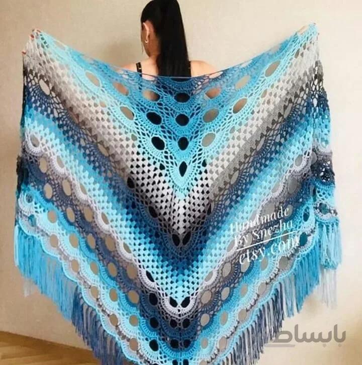 رودوشی بافتنی مدل414 star