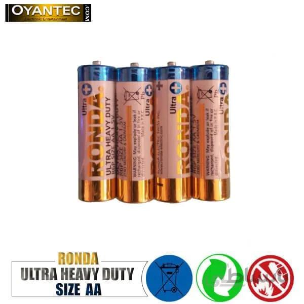 باتری قلمی روندا معمولی شیرینک 4 عددی ا Ronda Ultra Plus Alkaline AA Battery Pack Of 4