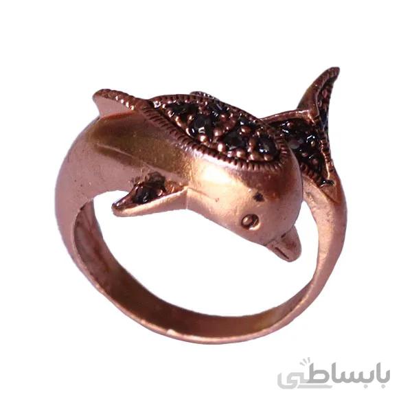 انگشتر زنانه مسی نگین دار مارکازیت طرح دلفین کد JW270